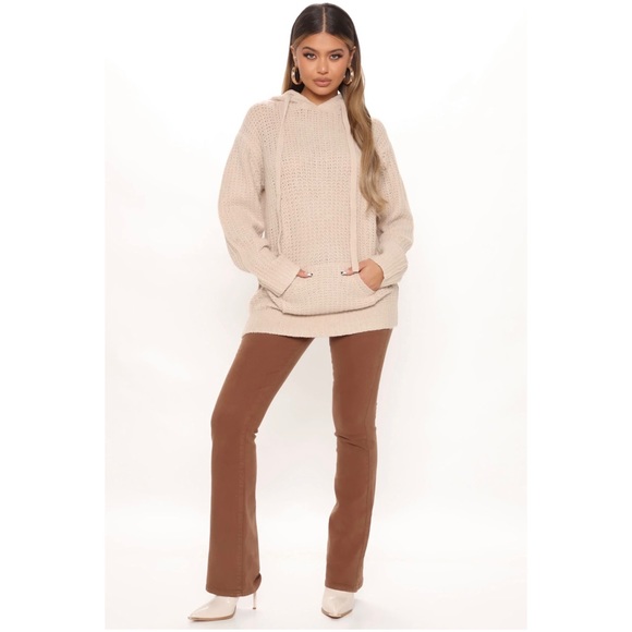 FASHION NOVA Hooded Khaki Sweater. - Picture 3 of 5